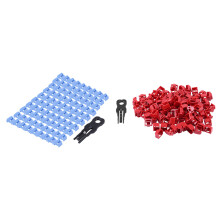 200Pcs RJ45 Port Ethernet LAN Hub Anti Dust Cover Plug Cap Blockout Protector with Proprietary Lock and Key, & Red