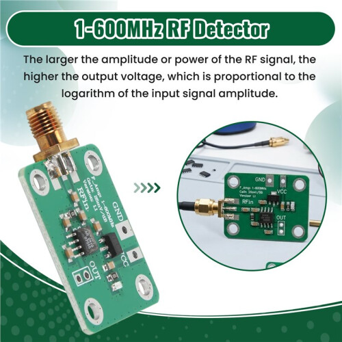 AD8307 RF Power Meter Logarithmic Detector Power Detection 1-600MHz RF Detector Power Meter 1