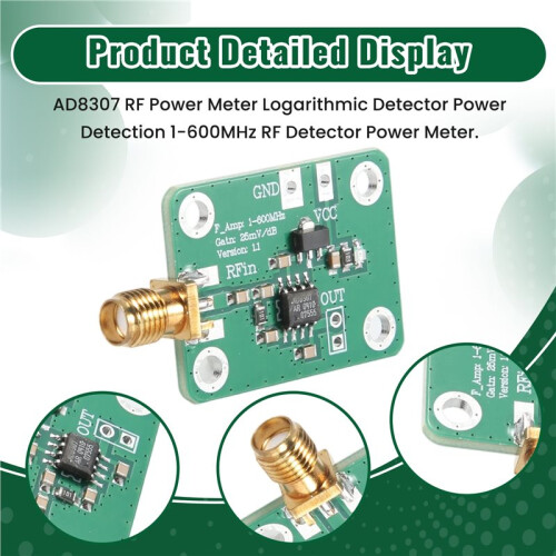 AD8307 RF Power Meter Logarithmic Detector Power Detection 1-600MHz RF Detector Power Meter 2