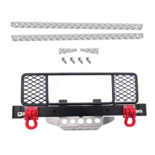 for MN D90 D99S MN99S 1/12 Rear & Side Metal Skid Plate Antiskid Board & Front Bumper with Center Net Protection Armor