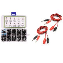 2PCS Alligator Clip to Banana Plug Multimeter Test Lead with 180PCS Tactile Push Button  Micro-Trigger