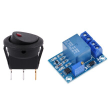12V LED Inverter Rocking Rocker ROUND SPST -OFF with YX-X0001 12V Battery Undervoltage Management Module