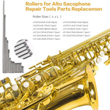 119Pcs Alto Sax Saxophone Repair Screws Springs Kit with 50cm Alto Saxophone Cleaning Cleaner Brush Sax Parts Tool