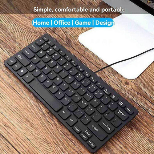 Teclado USB compacto con cable - Teclado ultrafino negro MSPHX 1
