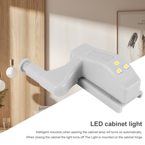 10Pcs Cabinet Cupboard Wardrobe LED Hinge Light  Sensor Lamp Warm White 1