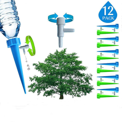 12 Pack Plant automatic watering device,Self Spikes System With Slow Release Control Valve,dripper 1