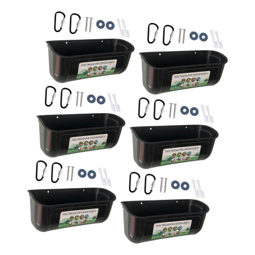 6Pcs Spacious Poultry Feeding Tray constructed From Hard ABS
