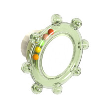 Rotating Windmill Parrots Toy With Metal Mirror For-Light Green