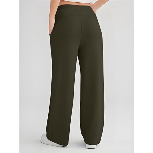 Dames High Waisted Baggy Sweatpants Legergroen M 2