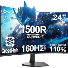 Minifire 24 Inch Gaming Monitor, 160Hz, Curved Gaming Monitor, 1500R, 1Ms, sRGB130%, FHD 1080P Computer Screen, VESA Compatible