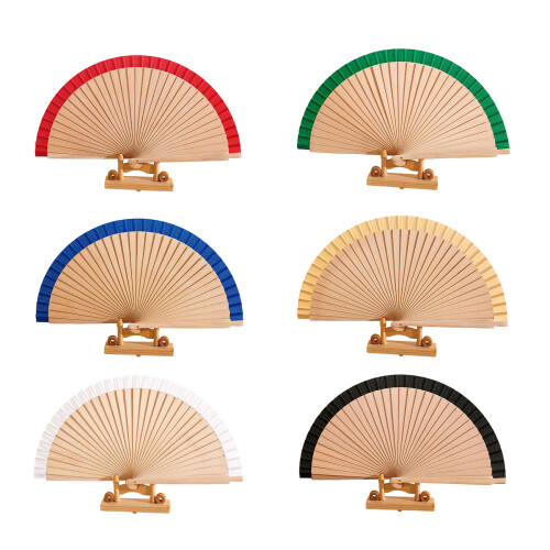 Wooden Hand Fan Foldable Handheld Fan Decorative Hand-Black 2