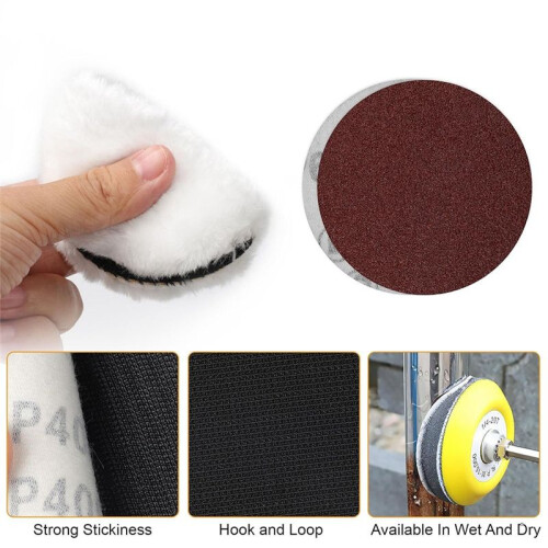 133 Peças 3 Polegadas Lixa Disco Broca Polimento Kit, 60-10000 Grãos Lixa Almofadas de Polimento com Gancho e Laço Discos de Lixa 2