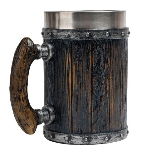 Barrels Shape Beer Stein Rustproof Stainless Steel Insert