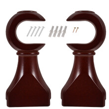Soportes de madera para barra de cortina de montaje en pared – Juego de 2