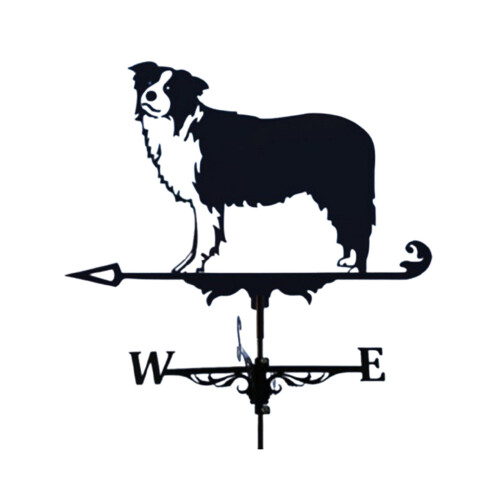 Hunde vindfane metal tagdekoration sort 33x30cm