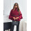 (Wine red, L) Vinterkappe med belte i ull til dame 1