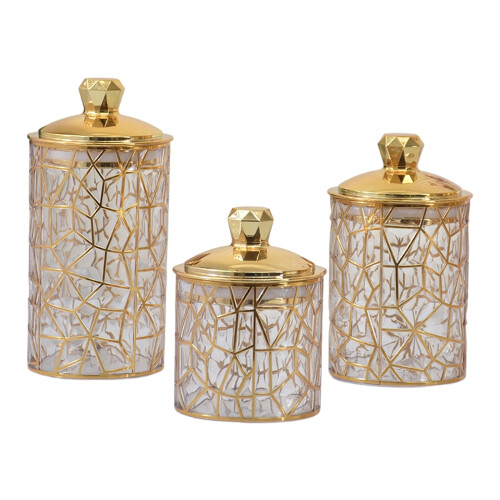 Moderne stapelbare voorraadcontainers, set van 3,-Transparant