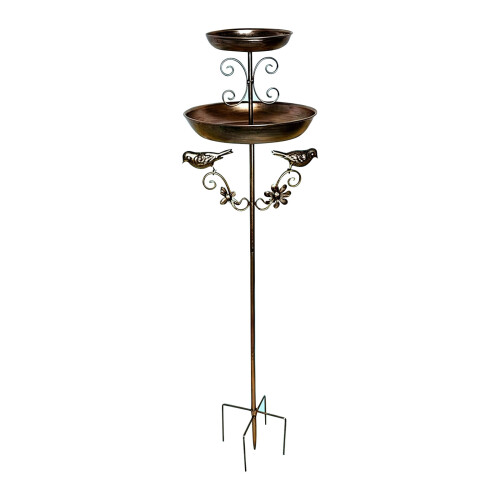 Station traditionnelle d'alimentation de la faune en bronze avec