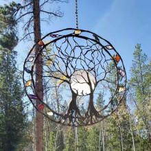 Statua Lssam Decorazione per la casa Albero della vita Scultura rustica 9,8 pollici
