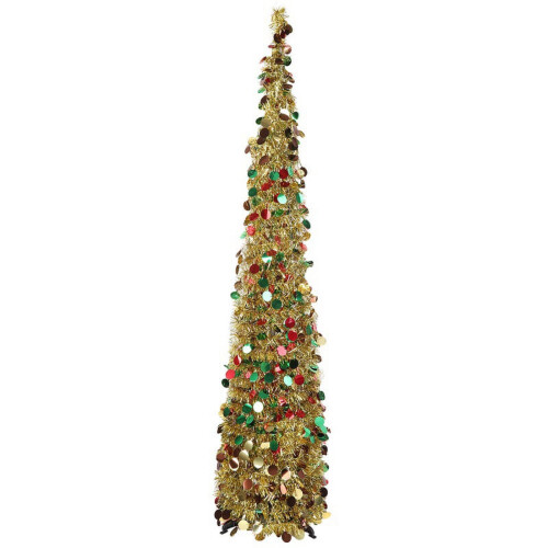 5ft Collapsible Sequin Christmas Tree with Stand