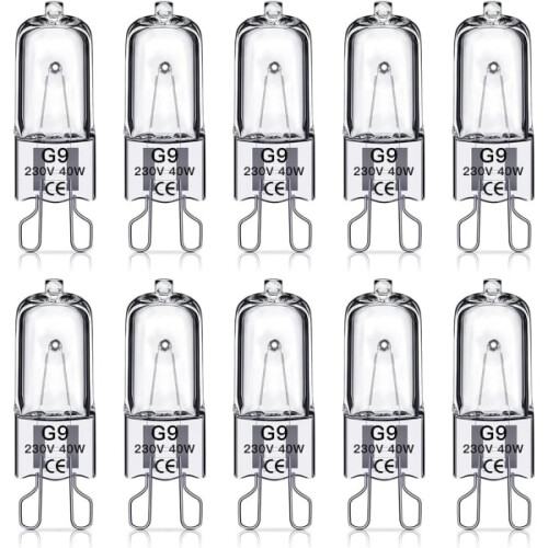 G9 Halogenlampor 40W 230V Varmvit 10-pack