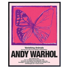 Andy Warhol Leinwanddruck mit rosa Schmetterling