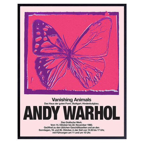 Różowy motyl Andy'ego Warhola na płótnie