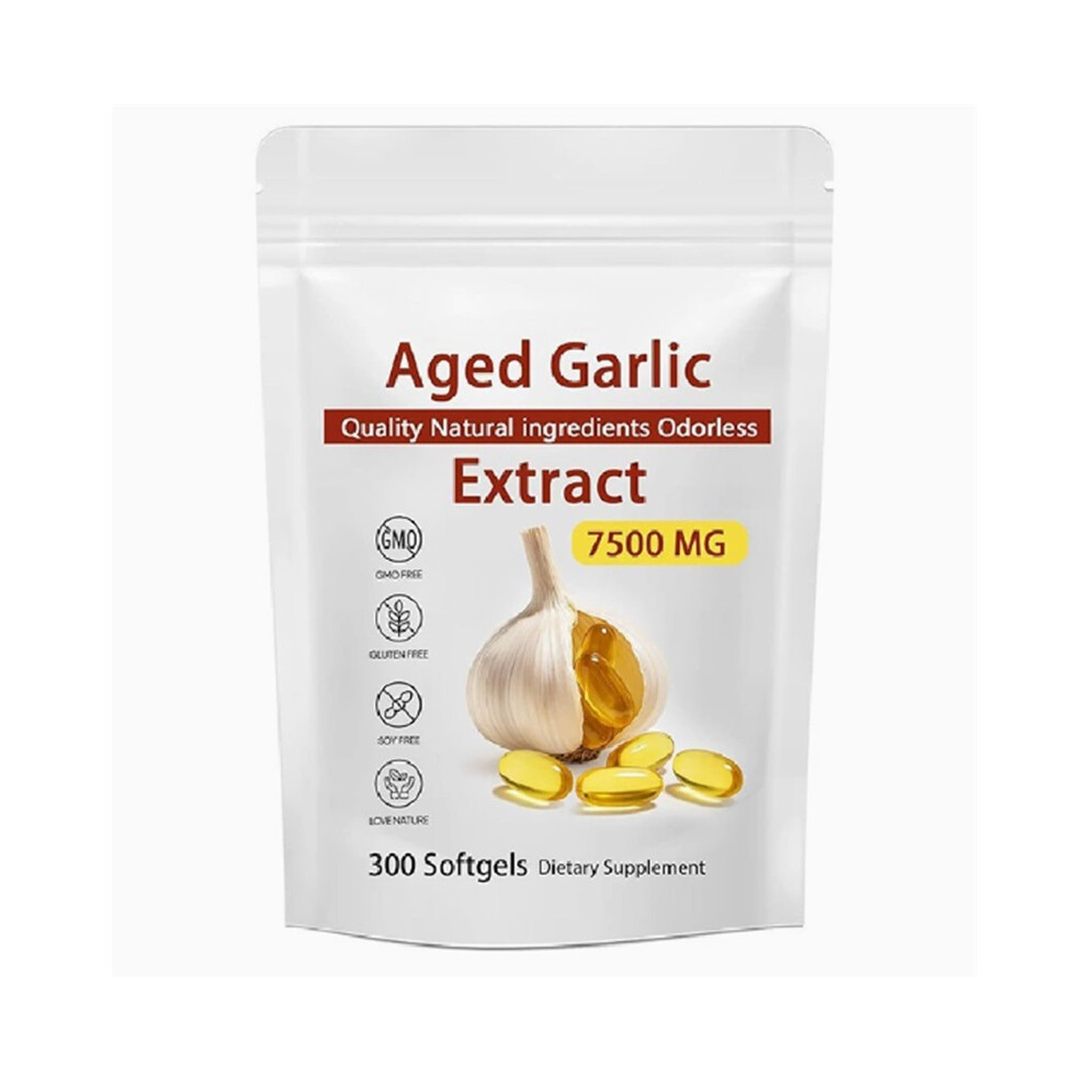 1 PACK  Aged Garlic Extract, 300 Softgels, 7500mg Odorless | Heart & Immune