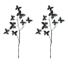 Set Of 2 High Quality Fabric Butterfly Flower-spotted blue