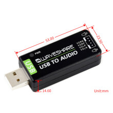 Waveshare Scheda Audio USB, Modulo Audio USB, Convertitore Audio Esterno Senza Driver per Raspberry Pi / Jetson