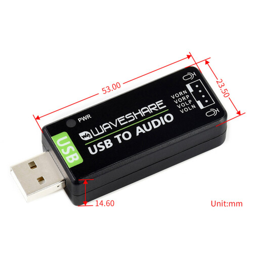 Waveshare Scheda Audio USB, Modulo Audio USB, Convertitore Audio Esterno Senza Driver per Raspberry Pi / Jetson