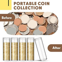 30Pieces Coin Storage Tube Penny Coin Tube Coin Organizer with Screw  Lid for Coin Collection Supplies Bank