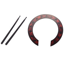 2x 5A Nylon Drumsticks Stick for Drum Set & 1 Pcs Soundhole Rosette Decal Sticker with Red Pattern