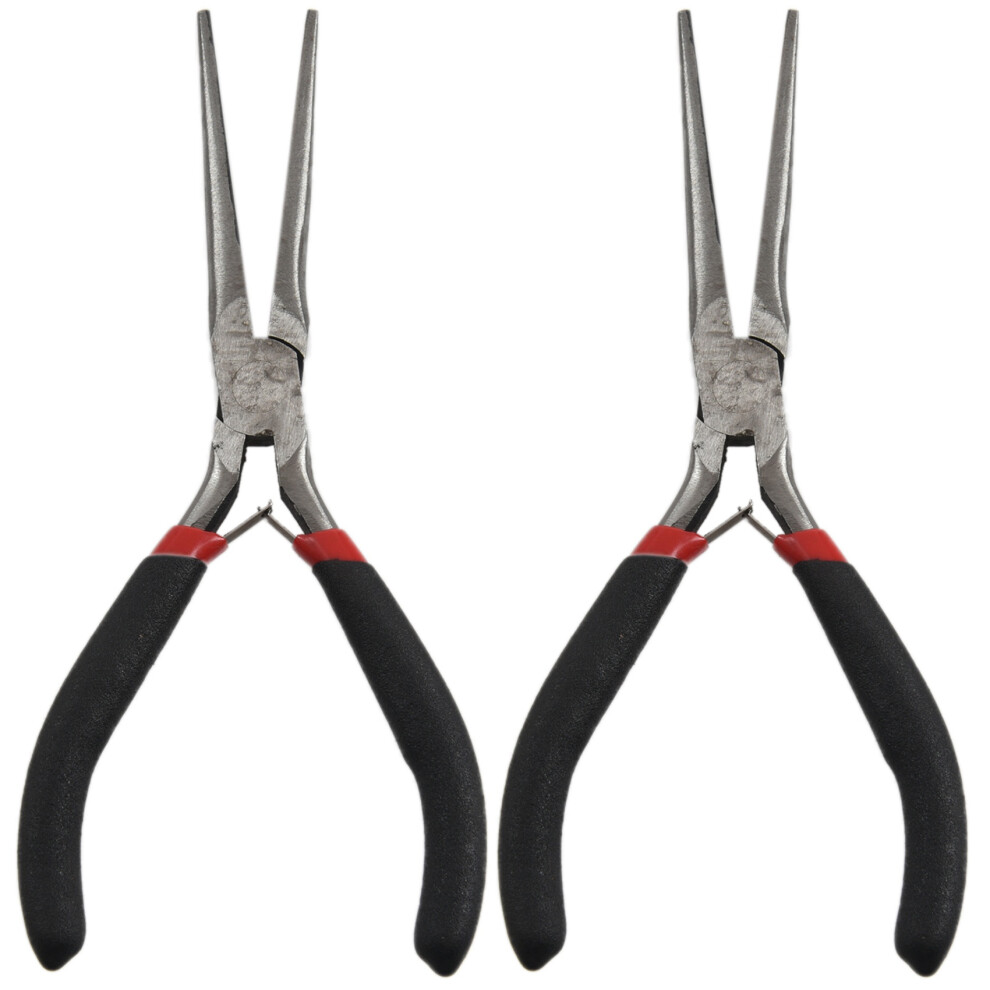 2X Flat Gift Long Nose Tapered Pliers Beading Jewelry Tool 15Cm 6031015819398