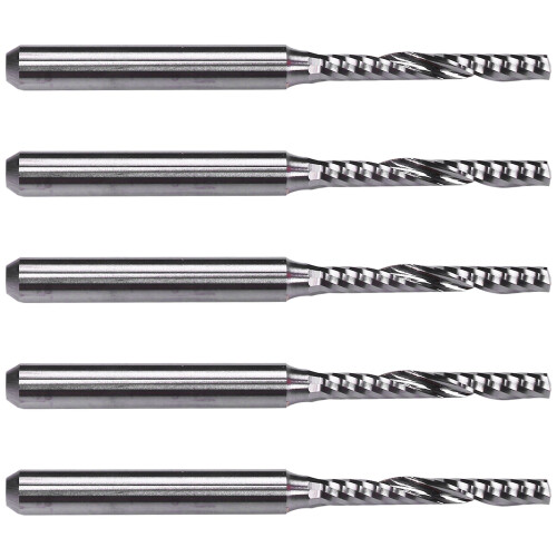 5X 2mm x 15mm Carbide Single Flute Spiral End Mill CNC Router Bit
