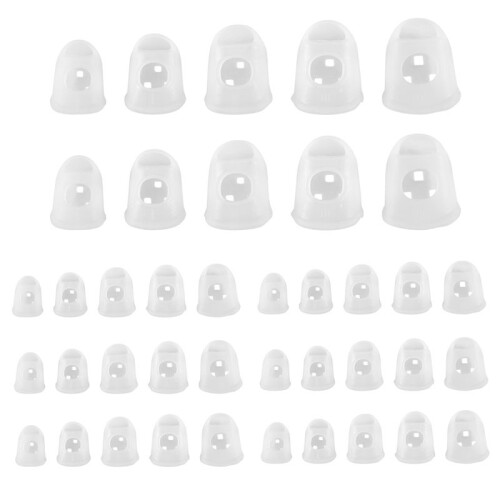 40 Pcs Fingertip Protectors, 5 Sizes Ukulele Finger Caps,for Guitar Ukulele Stringed Instruments