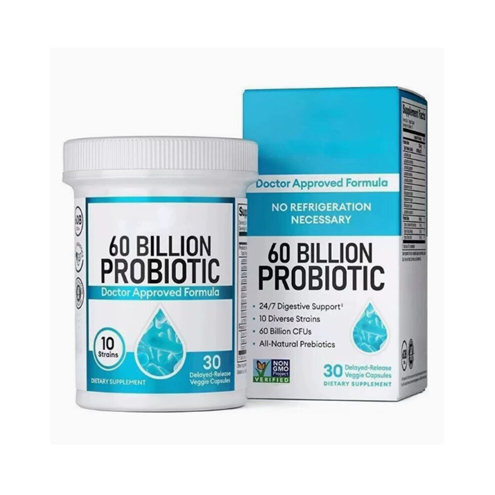 (2) 60 Billion Probiotic with Prebiotic Capsules 30 Capsules