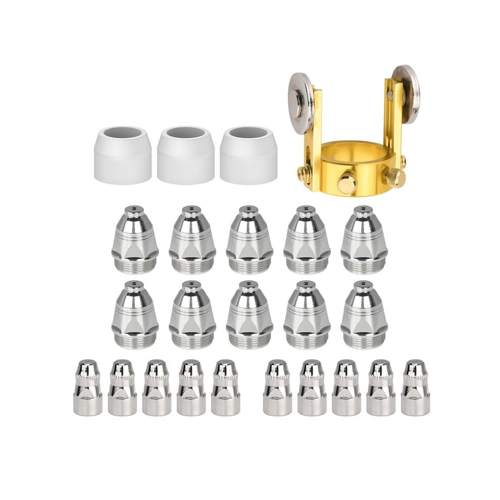 P80 Plasma Cutter Torch Consumables, 24Pcs 1.5Mm Cutting Torch Nozzle Tips Electrode Kits, For Btc800dp Plasma Cutter 6031535570168