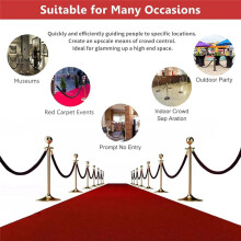 2 Pack Velvet Stanchion Rope with Gold Hooks, Crowd Control Rope Safety Barrier Red Carpet Decoration, 5 Feet Black