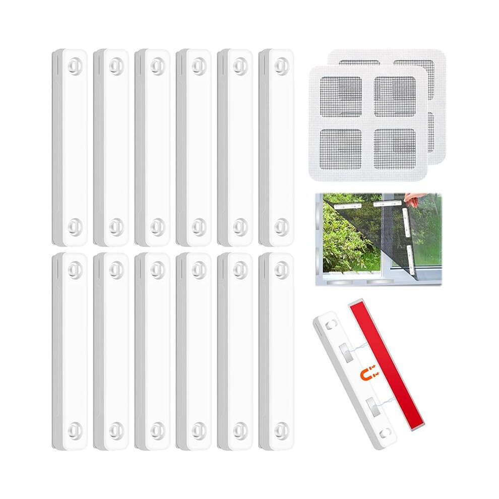 Magnetic Strips 12 Pcs Self-Adhesive Universal Strong Magnet Adhesive Screen Fixing Clips For Curtain Mesh 6033970311986