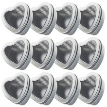15PCS Heart Shaped Metal Tins Box with Lids Candy Boxes Heart Empty Tin Biscuits Candies Jar for Valentines Day Birthday