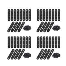 48 PCS Straight Brackets Stainless Steel Brace Flat Metal Brackets Mending Repair Plate with Screws for Wood