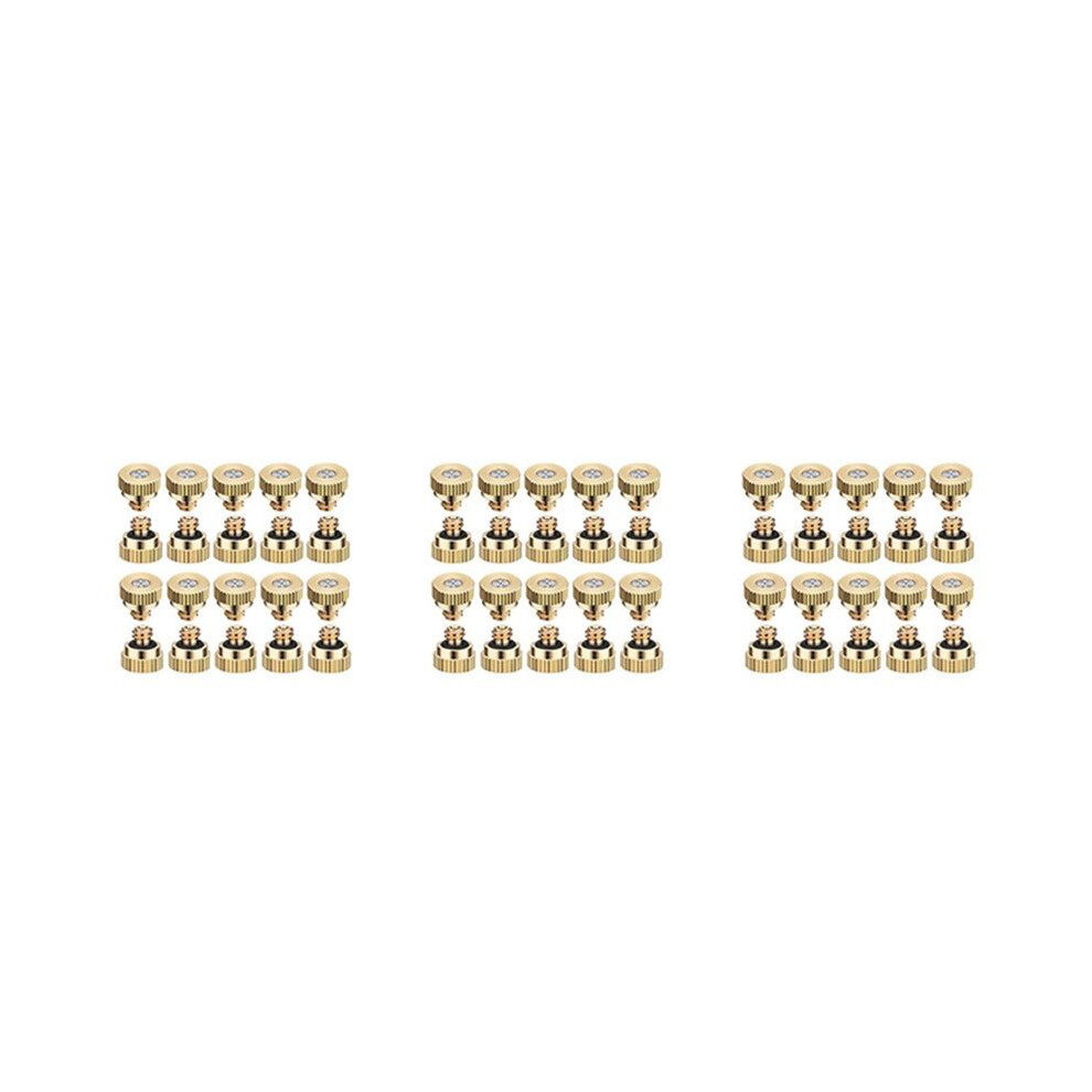 60 Pack Brass Misting Nozzles Tees, Dust Control Mist Nozzle Sprinkler For Outdoor Cooling System 0.3 Mm 6032043547734