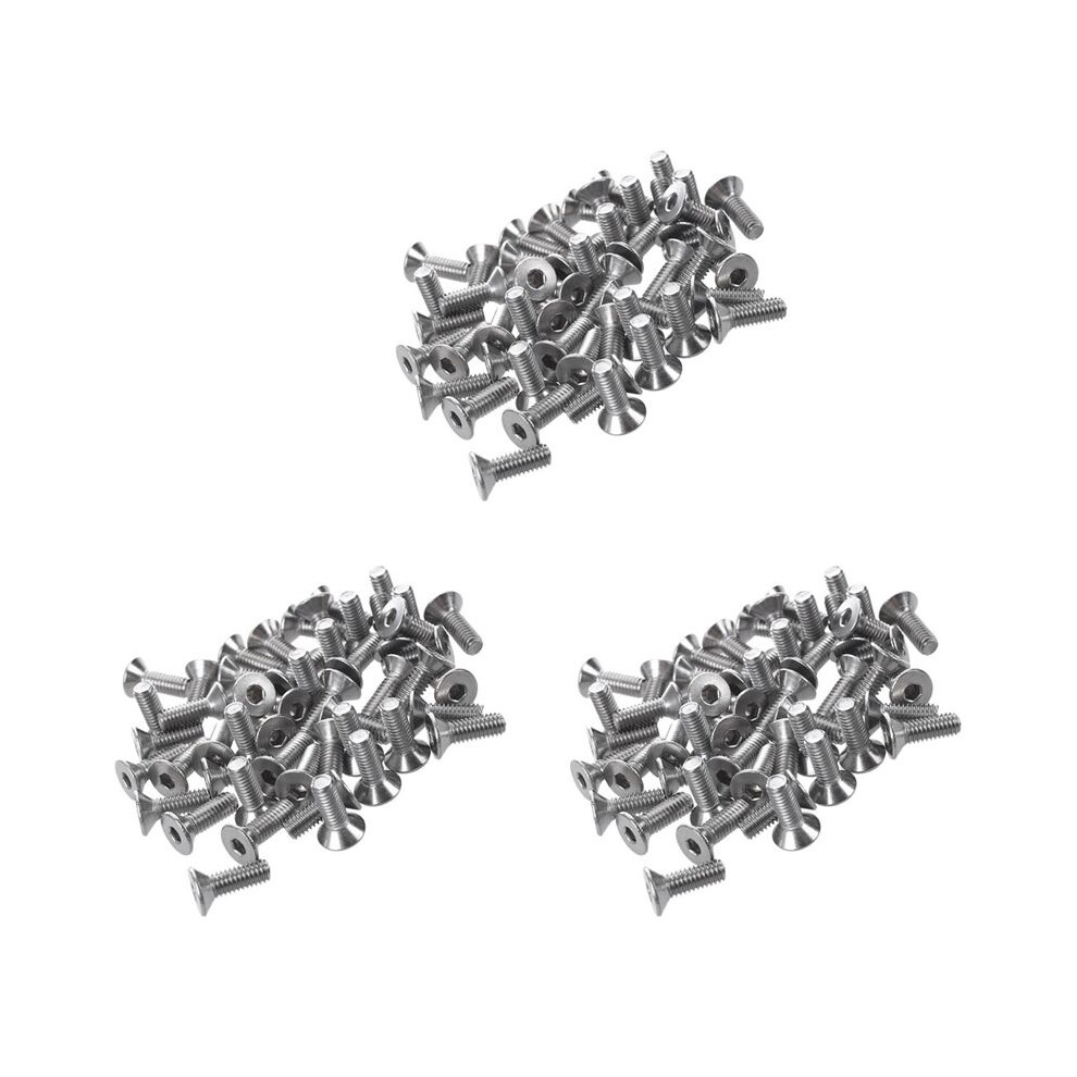 150 Pcs Stainless Steel Countersunk Screws, Hexagon Socket Hex Key Bolts M4 X 12Mm 6031535556612