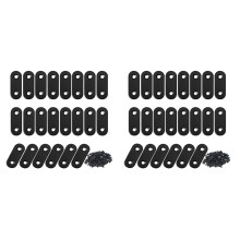 44 Pcs Straight Brace Brackets Stainless Steel Black Mending Plate Connector with Screws Flat Brackets for Wood