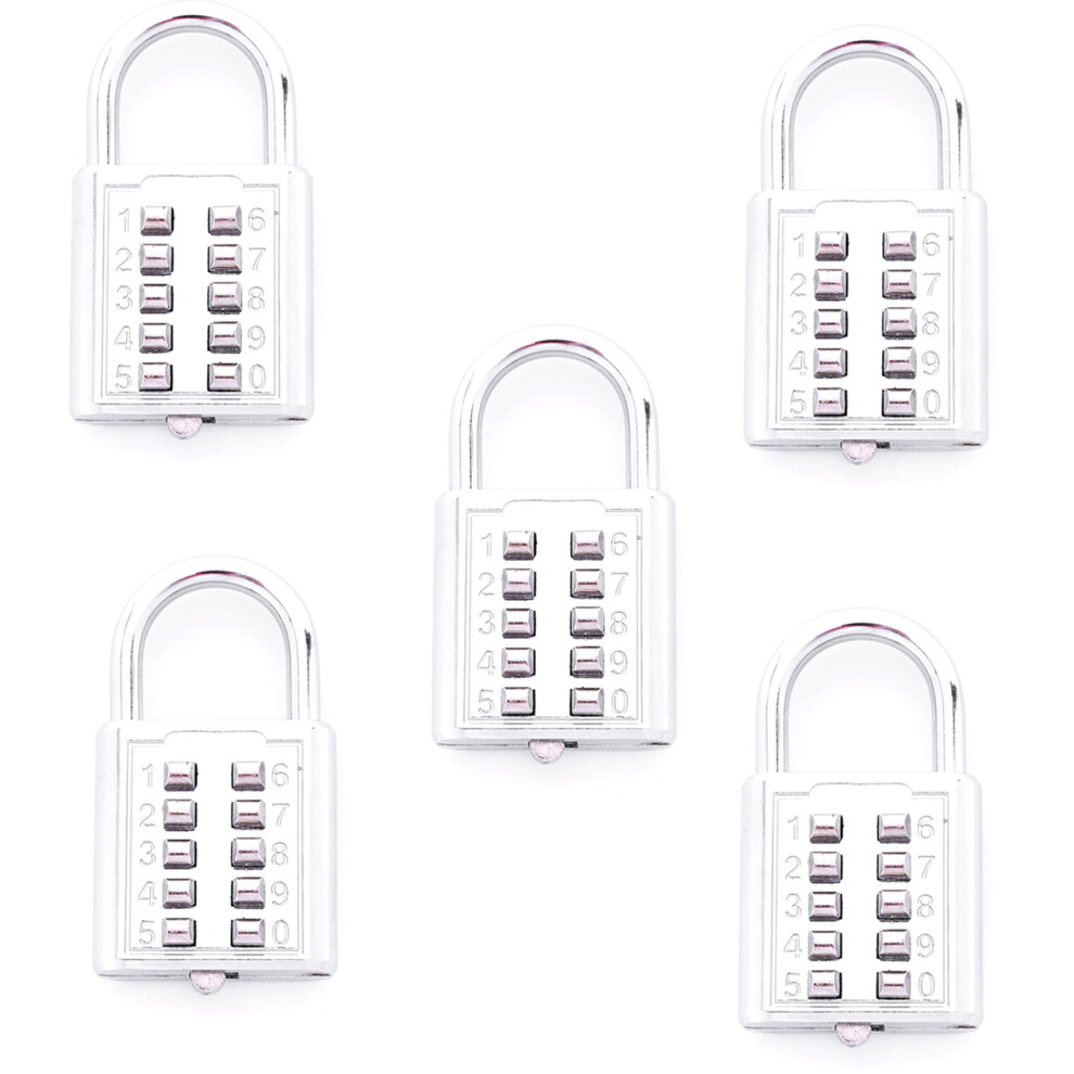 5X Anti-Theft Button Combination Padlock Digit Push Password Lock Zinc Alloy Security Lock 6033797266032