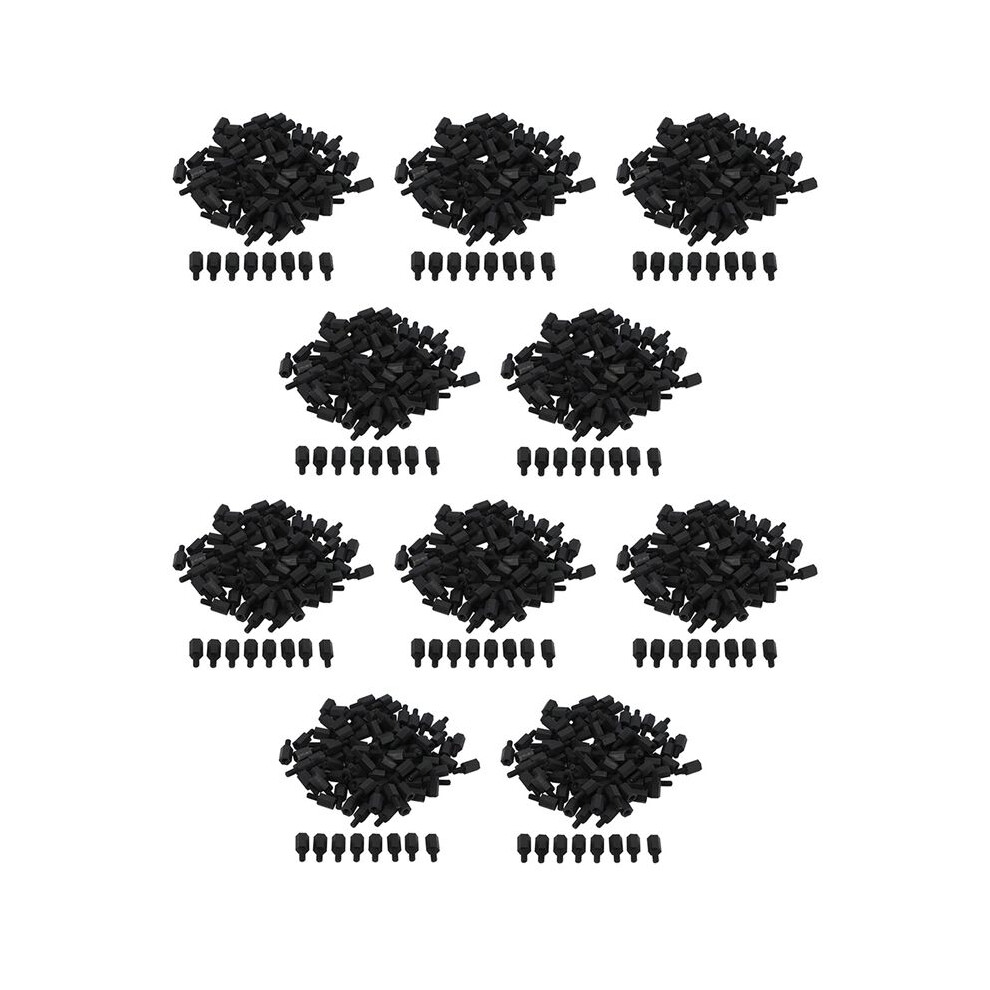 1000Pcs M3 Thread 8Mm+6Mm Pcb Fixed Nylon Hex Standoff Spacer Pillar 6031070615478