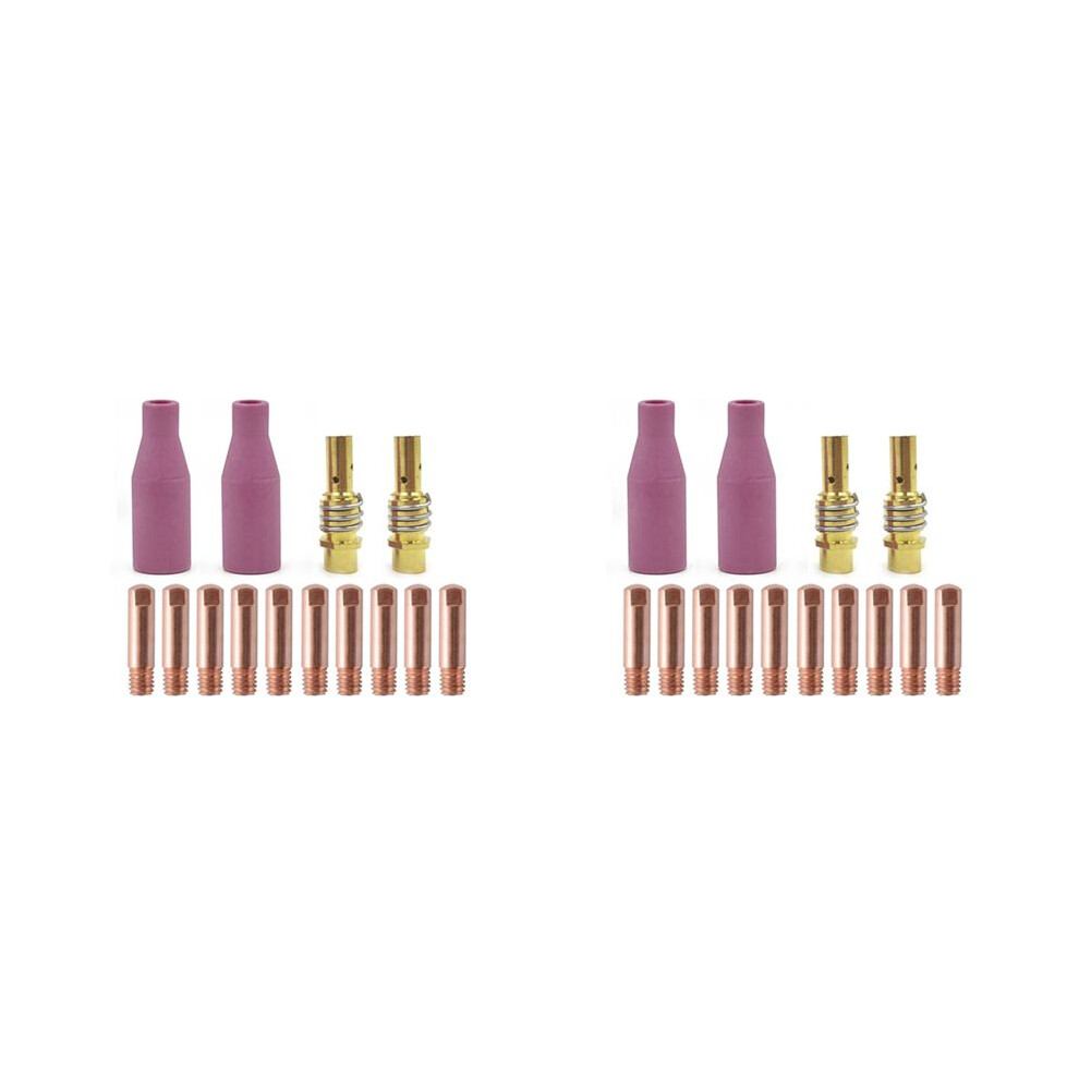 28Pcs Mb-15Ak Welding Torch Consumables 0.8Mm Contact Tips Gas Ceramic Nozzle For 15Ak Mig Mag Welding Torch 6031805620135