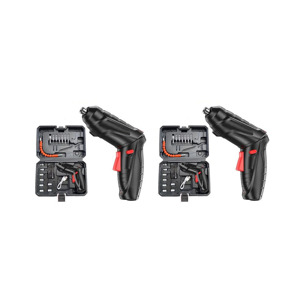 2X Rechargeable Electric Screwdriver 90-180Rotating Handle Led Wireless Screwdriver Drill Electric Screw Driver 6034088895825