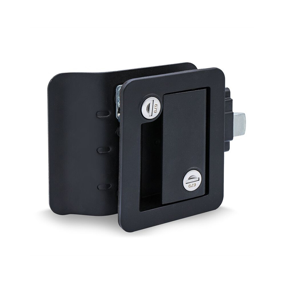 Rv Travel Trailer Entry Door Lock Zinc Alloy Camping Door Replacement With Paddle Deadbolt 4 Keys, Black 6031866410119